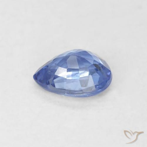 Safira azul natural 0,39ct, formato de pêra, VVS
