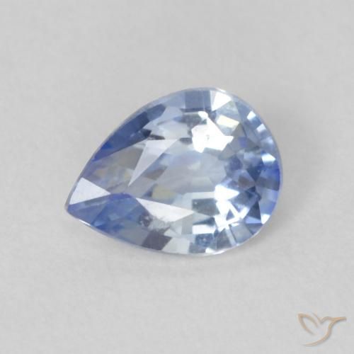 Safira Pastel Azul Natural 0.30ct, Formato de pêra, VVS-VS