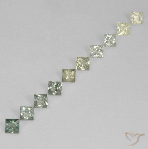 Pedras preciosas de Safira Multicolorido natural de 1.07 ct, Quadrado, VS