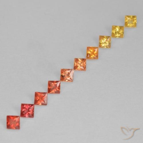Pedras preciosas de Safira Multicolorido natural de 0.80 ct, Quadrado, VS