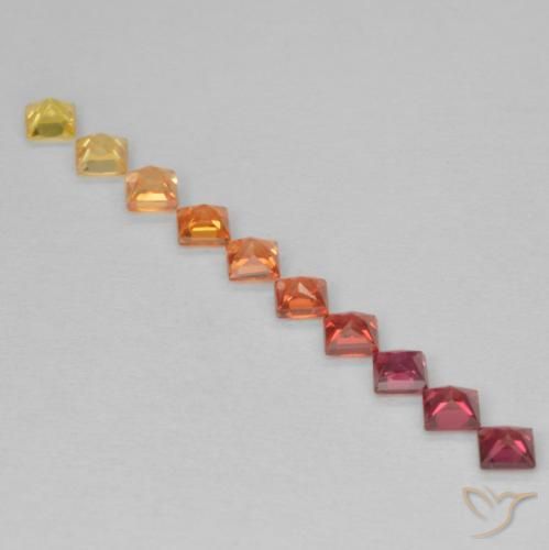 Pedras preciosas de Safira Multicolorido natural de 0.97 ct, Quadrado, VS