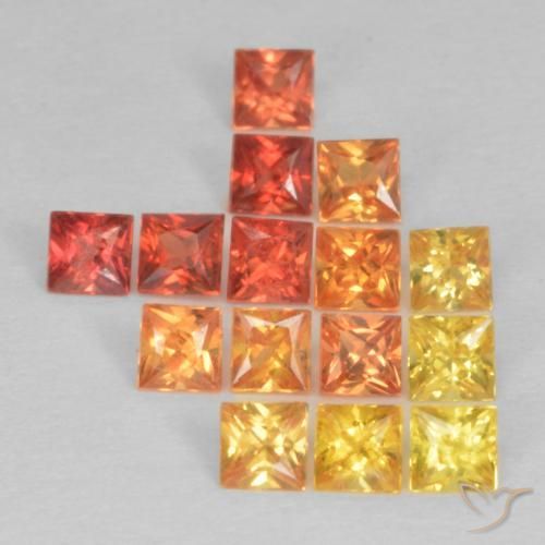 Pedras preciosas de Safira Multicolorido natural de 1.18 ct, Quadrado, VS