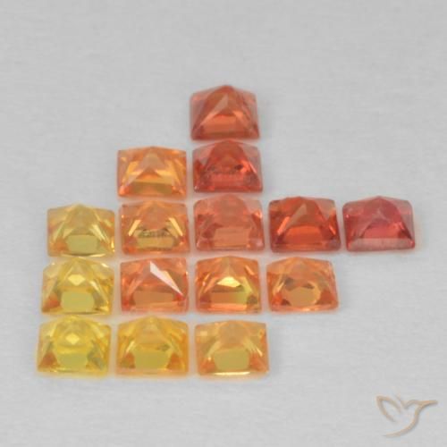 Pedras preciosas de Safira Multicolorido natural de 1.18 ct, Quadrado, VS