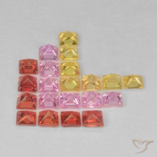 Pedras preciosas de Safira Multicolorido natural de 1.95 ct, Quadrado, VS