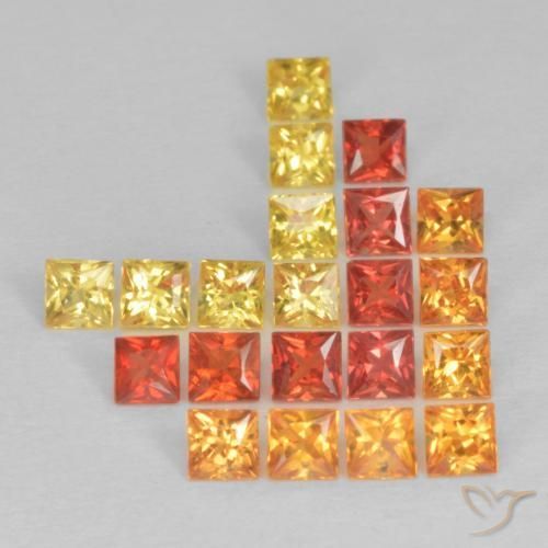 Pedras preciosas de Safira Multicolorido natural de 1.84 ct, Quadrado, VS