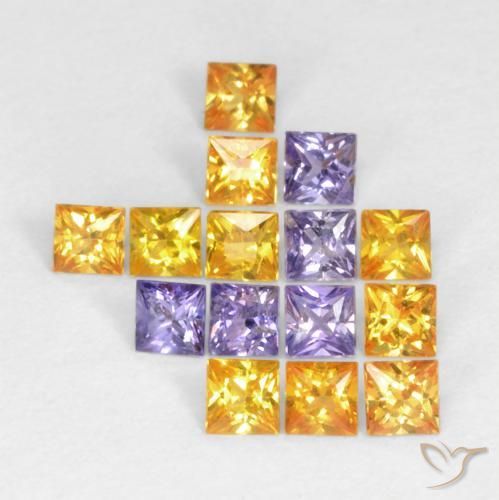 Pedras preciosas de Safira Multicolorido natural de 1.09 ct, Quadrado, VS