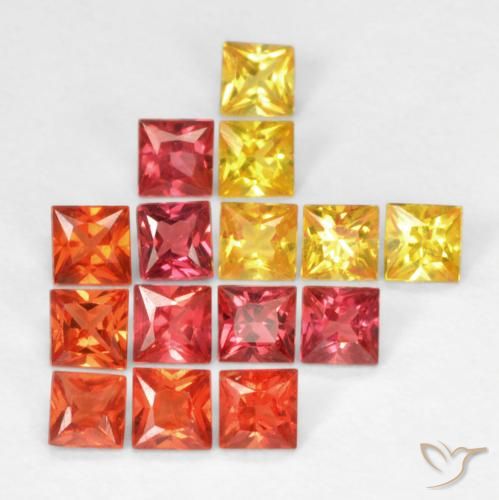 1.35ctw Natural Multicolorido Safira, Quadrado, VS