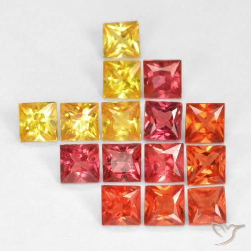 Pedras preciosas de Safira Multicolorido natural de 1.35 ct, Quadrado, VS