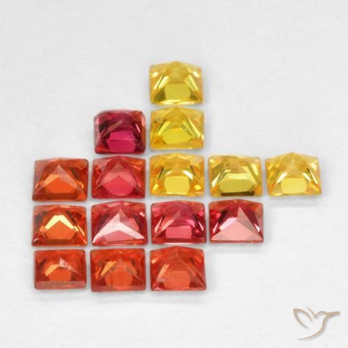 Pedras preciosas de Safira Multicolorido natural de 1.35 ct, Quadrado, VS