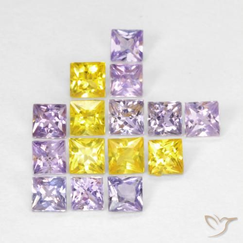 1.13ctw Natural Multicolorido Safira, Quadrado, VS