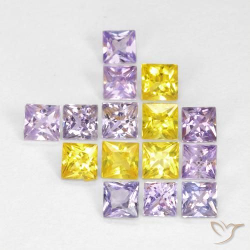 Pedras preciosas de Safira Multicolorido natural de 1.13 ct, Quadrado, VS
