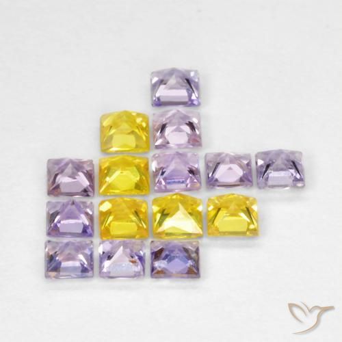 Pedras preciosas de Safira Multicolorido natural de 1.13 ct, Quadrado, VS