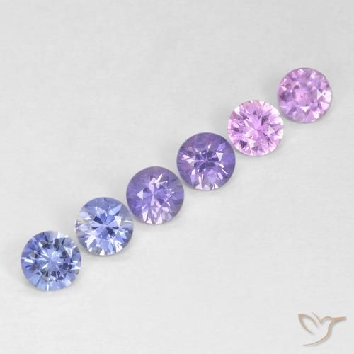 Pedras preciosas de Safira Multicolorido natural de 1.26 ct, Redondo, VS