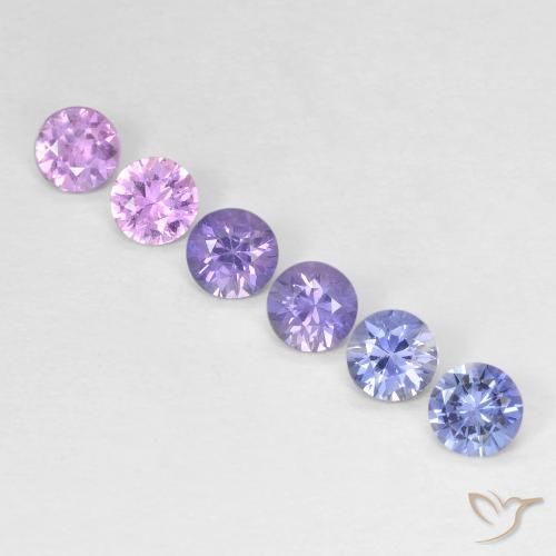 Pedras preciosas de Safira Multicolorido natural de 1.26 ct, Redondo, VS