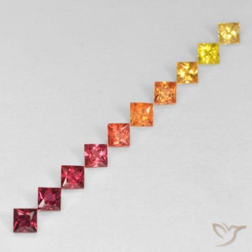 Pedras preciosas de Safira Multicolorido natural de 0.94 ct, Quadrado, VS