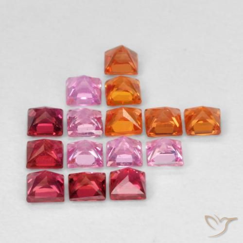 Pedras preciosas de Safira Multicolorido natural de 1.64 ct, Quadrado, VS