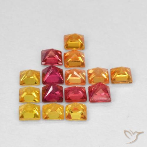 Pedras preciosas de Safira Multicolorido natural de 1.24 ct, Quadrado, VS