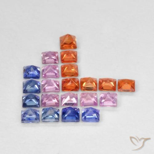 Pedras preciosas de Safira Multicolorido natural de 1.49 ct, Quadrado, VS