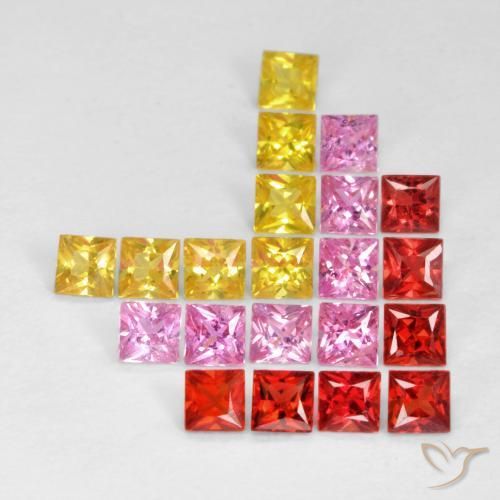 Pedras preciosas de Safira Multicolorido natural de 2.14 ct, Quadrado, VS