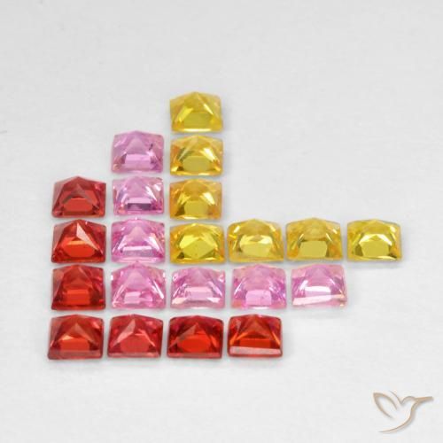Pedras preciosas de Safira Multicolorido natural de 2.14 ct, Quadrado, VS