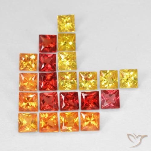 2.48ctw Natural Multicolorido Safira, Quadrado, VS