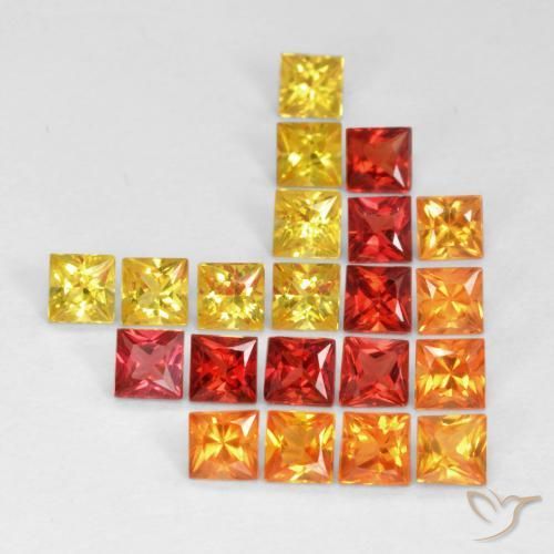 Pedras preciosas de Safira Multicolorido natural de 2.48 ct, Quadrado, VS
