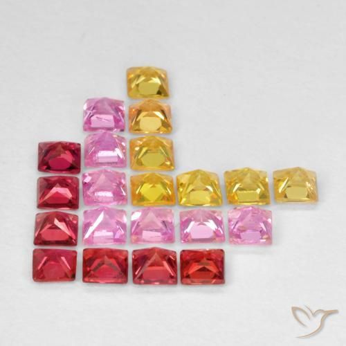 Pedras preciosas de Safira Multicolorido natural de 1.98 ct, Quadrado, VS