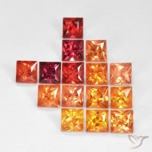 Pedras preciosas de Safira Multicolorido natural de 1.87 ct, Quadrado, VS