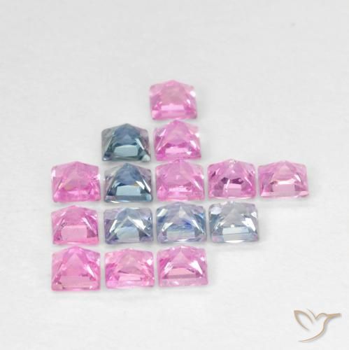 Pedras preciosas de Safira Multicolorido natural de 1.66 ct, Quadrado, VS