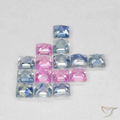 Pedras preciosas de Safira Multicolorido natural de 1.78 ct, Quadrado, VS