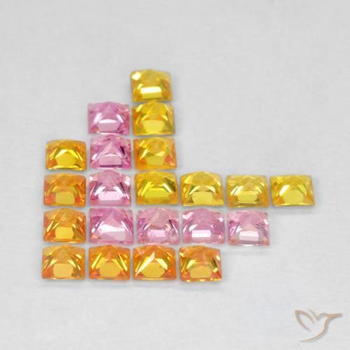 Pedras preciosas de Safira Multicolorido natural de 1.69 ct, Quadrado, VS