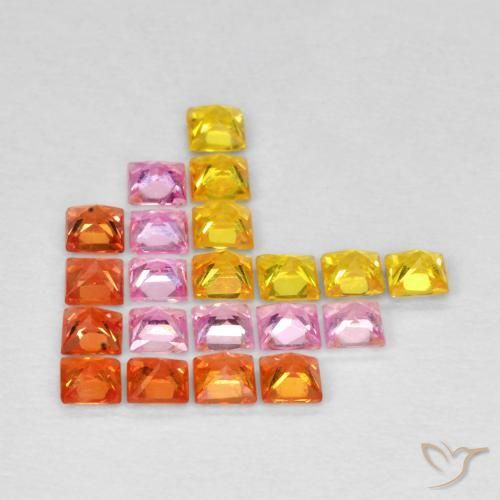 Pedras preciosas de Safira Multicolorido natural de 1.54 ct, Quadrado, VS