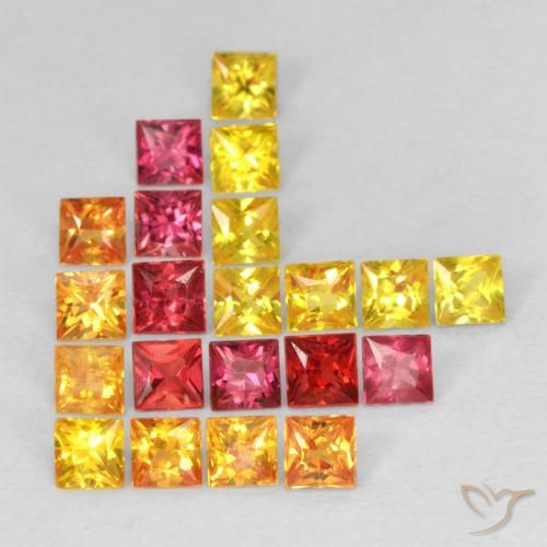1.99ctw Natural Multicolorido Safira, Quadrado, VS