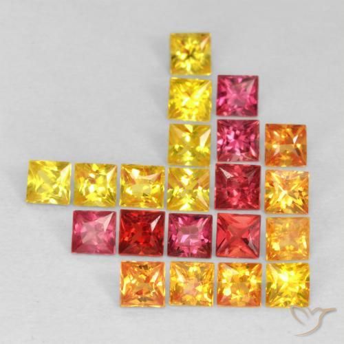 Pedras preciosas de Safira Multicolorido natural de 1.99 ct, Quadrado, VS