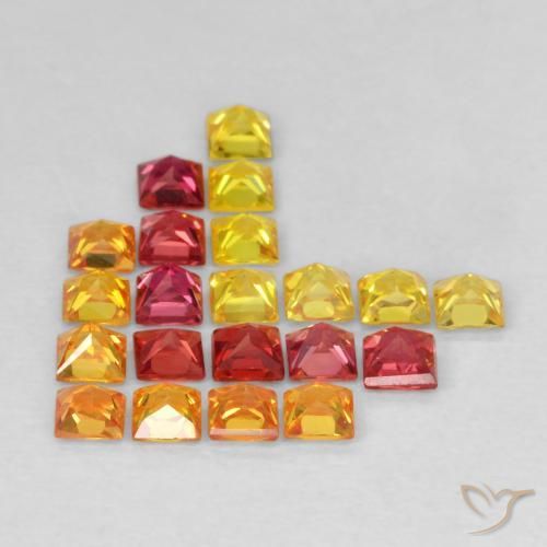 Pedras preciosas de Safira Multicolorido natural de 1.99 ct, Quadrado, VS