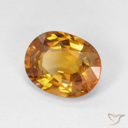 Safira Laranja Profundo Natural 4.33ct, oval, VS