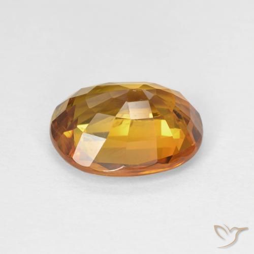 Safira Laranja Profundo Natural 4.33ct, oval, VS