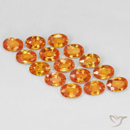 Safira âmbar laranja Natural 0.66ct, oval, VVS-VS