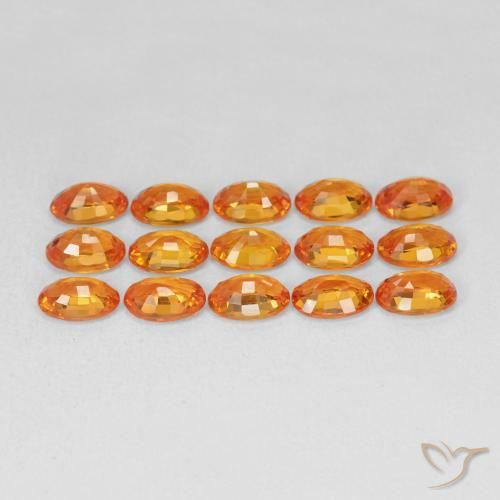 Safira âmbar laranja Natural 0.66ct, oval, VVS-VS