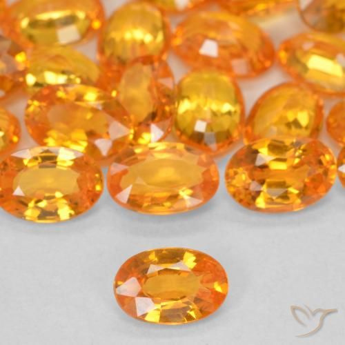 0.60ct Natural Laranja brilhante Safira, oval, VVS-VS