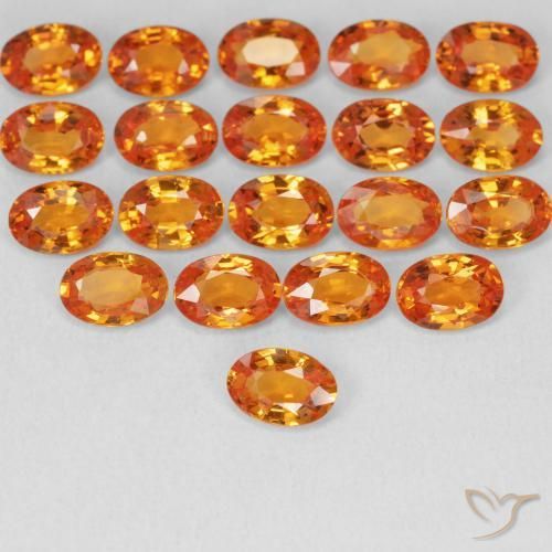 Safira Laranja brilhante Natural 0.59ct, oval, VVS-VS