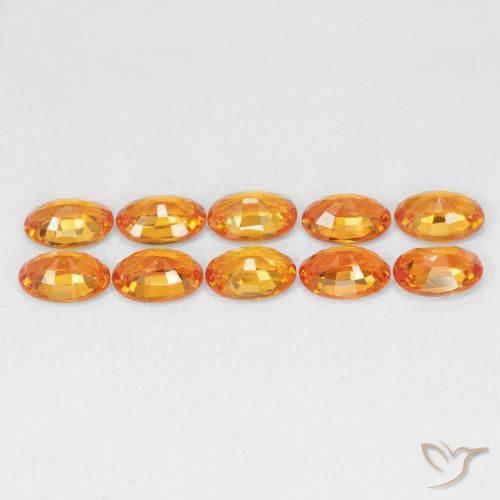 Safira Laranja Médio Natural 0.56ct, oval, VVS-VS