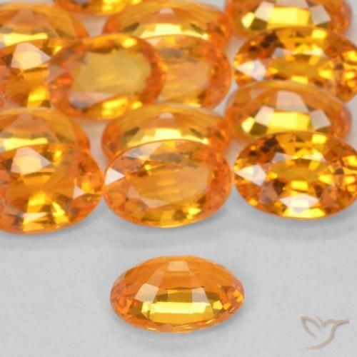 Safira laranja avermelhado Natural 0.62ct, oval, VVS-VS