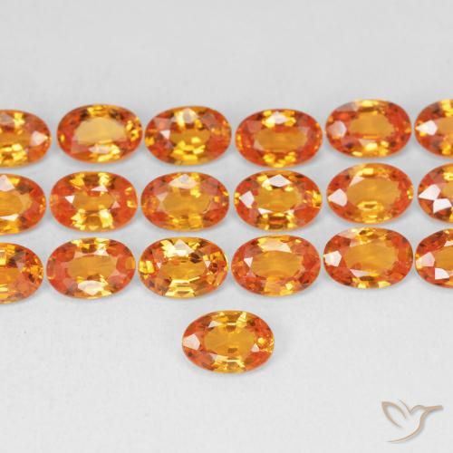 0.58ct Natural laranja avermelhado Safira, oval, VVS-VS