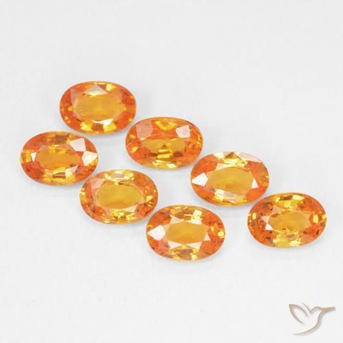 Safira Laranja brilhante Natural 0.64ct, oval, VVS-VS
