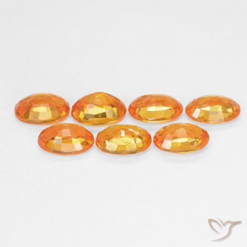 Safira Laranja brilhante Natural 0.64ct, oval, VVS-VS