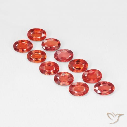 Safira vermelho intenso Natural 0.63ct, oval, VVS-VS