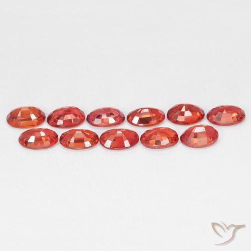 Safira vermelho intenso Natural 0.63ct, oval, VVS-VS