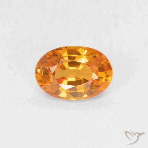 0.61ct Natural Laranja brilhante Safira, oval, VVS-VS