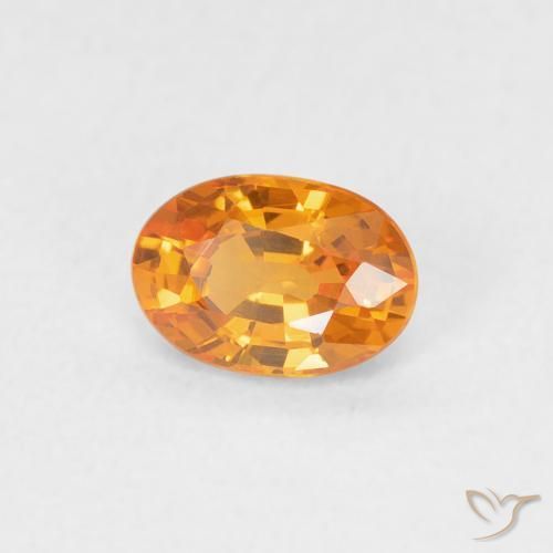 Safira Laranja brilhante Natural 0.61ct, oval, VVS-VS